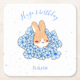 Dessous de verre papier personnalisé Lapin スクエアペーパーコースター