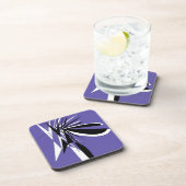 Dessous de Verre Violet au Design Graphique Modern コースター (右側)