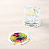 Dessus de verre en papier madras day  ラウンドペーパーコースター (インサイチュ)