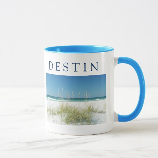 DESTINの~の海のオートムギは晴れた日を浜に引き上げます マグカップ (右)