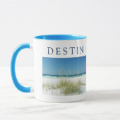 DESTINの~の海のオートムギは晴れた日を浜に引き上げます マグカップ (左)