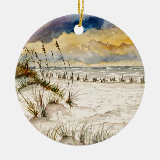 Destinフロリダのビーチの芸術 セラミックオーナメント (正面)