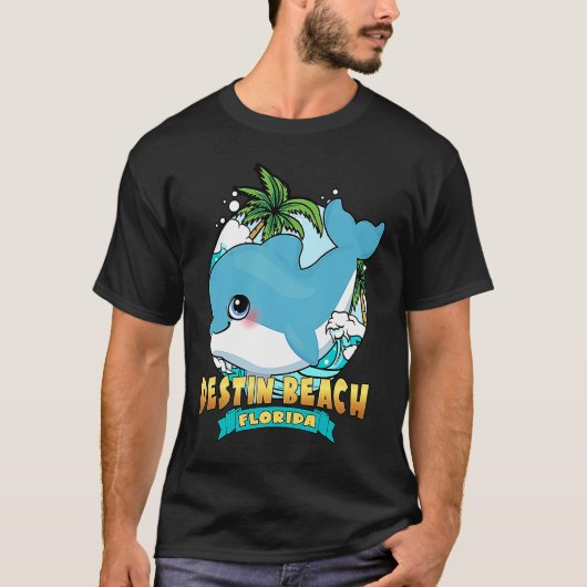 DESTIN BEACH FLORIDA Cute Baby Dolphin Souvenir Tシャツ (正面)