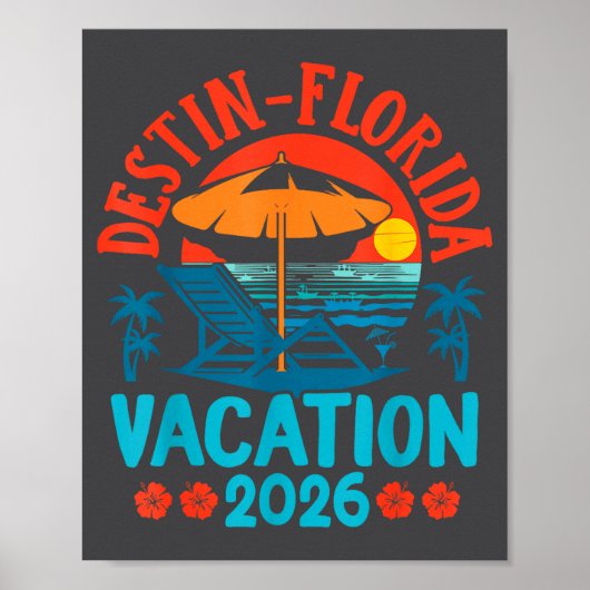 Destin Florida 2026 Family Vacation Beach Summer V ポスター (正面)