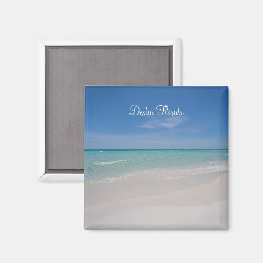 Destin Florida Beach Square Magnet マグネット (正面/裏面)