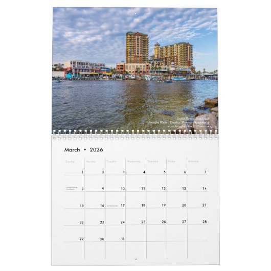 Destin Florida Calendar カレンダー (3月 2026)