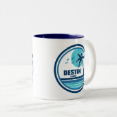 Destin Florida Palm Tree Birds ツートーンマグカップ (正面右)