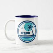 Destin Florida Palm Tree Birds ツートーンマグカップ (左)
