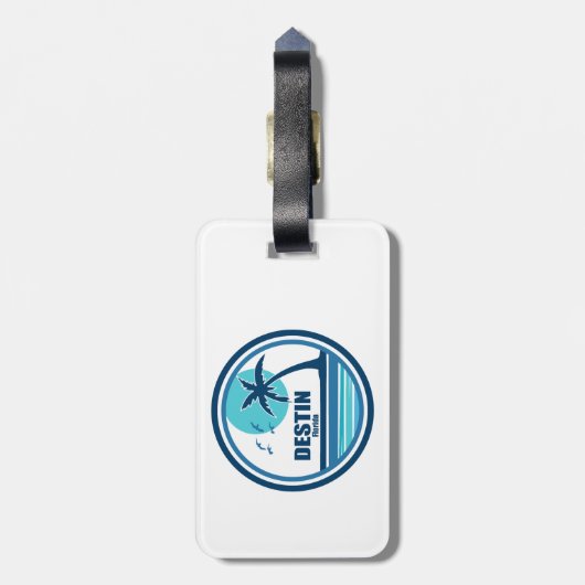 Destin Florida Palm Tree Birds ラゲッジタグ (裏面縦)