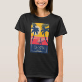 Destin Florida Retro Surfer Beach Sunset Palm Tree Tシャツ (正面)