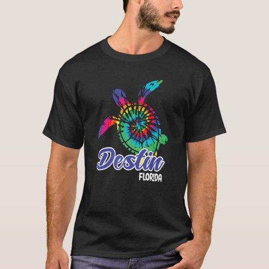 Destin Florida Souvenirs Destin Beach Tie Dye Sea  Tシャツ (正面)
