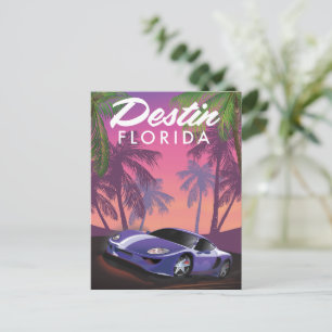 Destin Florida USAスポーツカーのポスター。 ポストカード
