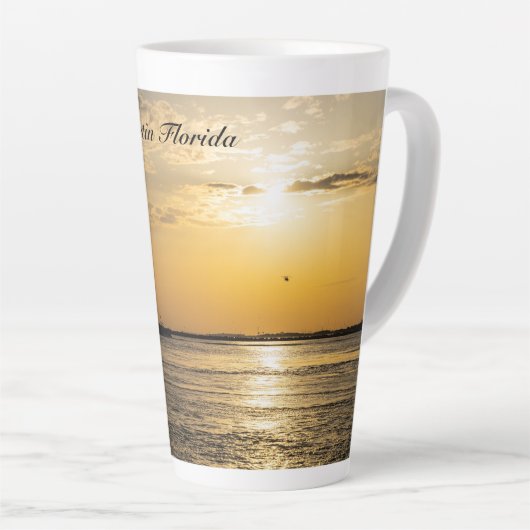 Destin Sunset And Helicopters Latte Mug カフェラテマグ (右アングル)