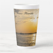 Destin Sunset And Helicopters Latte Mug カフェラテマグ (正面)