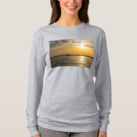 Destin Sunset And Helicopters Long Sleeve Tshirt Tシャツ (正面)