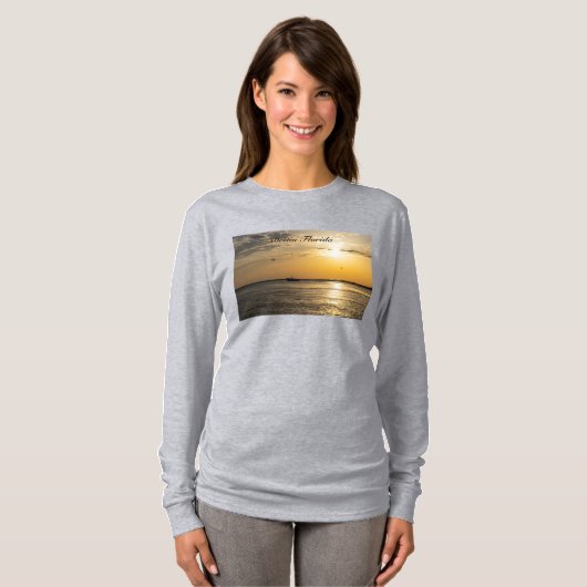 Destin Sunset And Helicopters Long Sleeve Tshirt Tシャツ (正面フル)