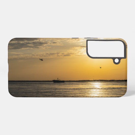 Destin Sunset And Helicopters Samsung Phone Case Galaxyケース (裏面横)