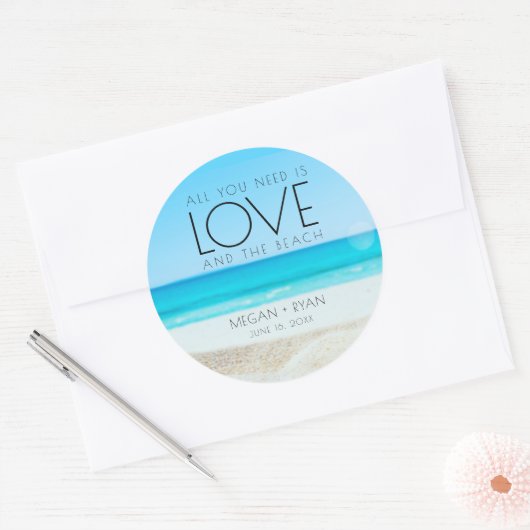 Destination Beach Wedding ラウンドシール (封筒)