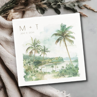 Destination Beach Wedding Reception スタンダードカクテルナプキン