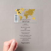 Destination Boarding Pass ウェディング アクリル招待状 (インサイチュ (ポータブル))