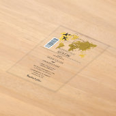 Destination Boarding Pass ウェディング アクリル招待状 (レイダウン)