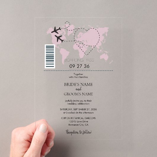 Destination Boarding Pass ウェディング インビテーション アクリル招待状 (インサイチュ (ポータブル))