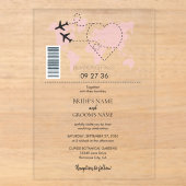 Destination Boarding Pass ウェディング インビテーション アクリル招待状 (正面)
