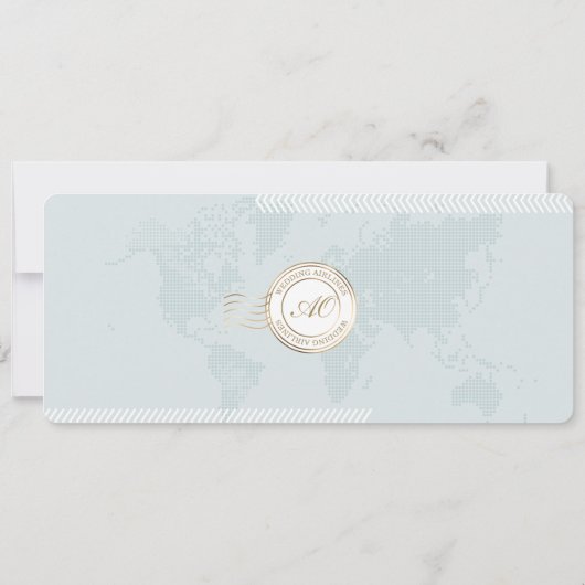 Destination Boarding Pass Plane Ticket Wedding 招待状 (裏面)