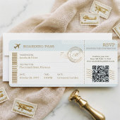 Destination Boarding Pass Plane Ticket Wedding 招待状
