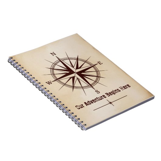 Destination Coordinates Compass | Travel Wedding ノートブック (右側)