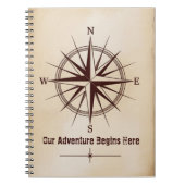 Destination Coordinates Compass | Travel Wedding ノートブック (正面)