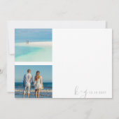 Destination Wedding金ゴールド結婚 World Map's Photo サンキューカード (裏面)