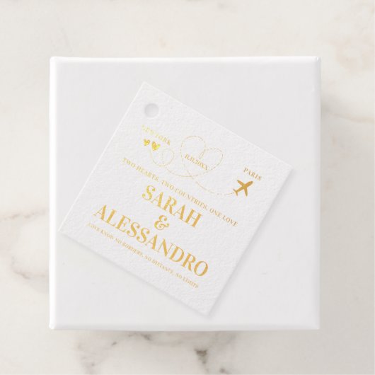 Destination Wedding Airplane Heart フェイバータグ (箱)