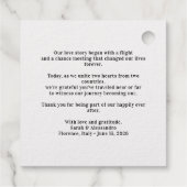 Destination Wedding | Airplane Heart フェイバータグ (裏面)