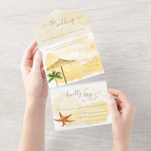 Destination Wedding All in One Wedding Invitation オールインワン招待状 (貼ってはがせる)