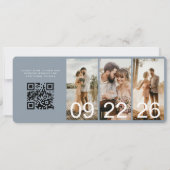 Destination Wedding Blue QR Code Boarding Pass  (裏面)