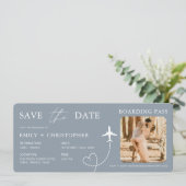 Destination Wedding Blue QR Code Boarding Pass  (スタンド正面)