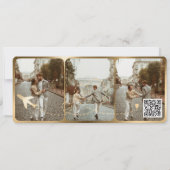 Destination Wedding Boarding Pass Gold Ticket QR 招待状 (裏面)