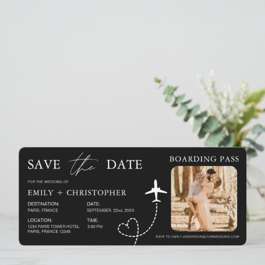 Destination Wedding Boarding Pass Plane Ticket (スタンド正面)