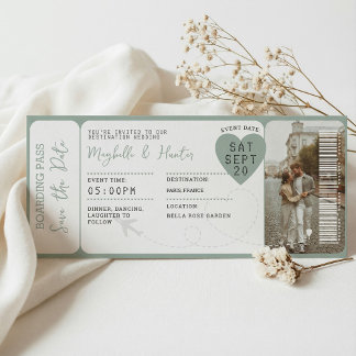  Destination Wedding Boarding Pass Plane Ticket 