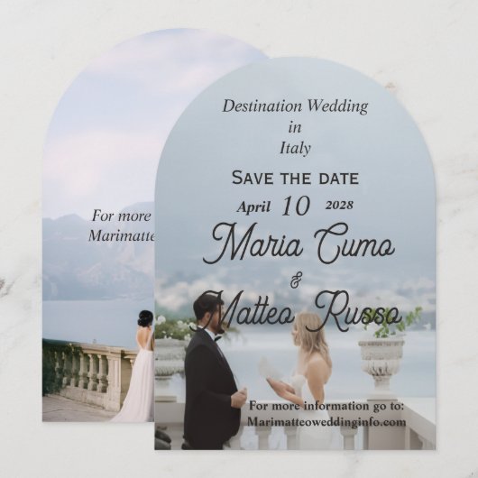 Destination Wedding Flat Wedding Invitation 招待状 (正面/裏面)