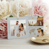 Destination Wedding Map Pin Photo Collage Keepsake メタルオーナメント