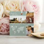 Destination Wedding Map Pin Photo Collage Keepsake メタルオーナメント