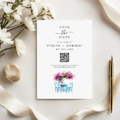 Destination Wedding Modern Bougainvillea QR Code セーブザデート