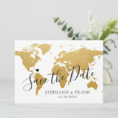 Destination Wedding Photo Save the Date金ゴールド・マップ セーブザデート (スタンド正面)