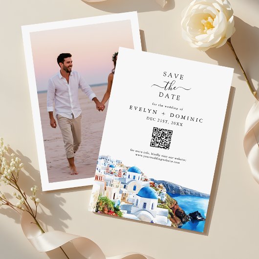 Destination Wedding QR Code Modern Photo セーブザデート