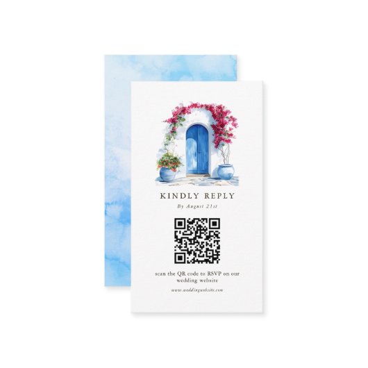 Destination Wedding QR Code Online RSVP Cards ノートカード (正面/裏面インサイチュ)
