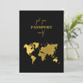 Destination Wedding World Passport Black Gold セーブザデート (スタンド正面)