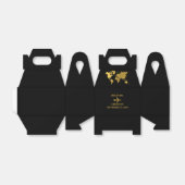 Destination Wedding World Passport Black Gold フェイバーボックス (折り畳みなし)