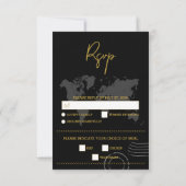 Destination Wedding World Passport Black Gold 出欠カード (裏面)